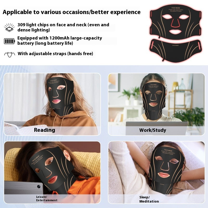 Silicone Red Light LED Facial Beauty Mask
