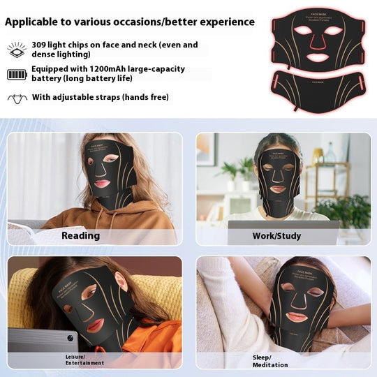 Silicone Red Light LED Facial Beauty Mask