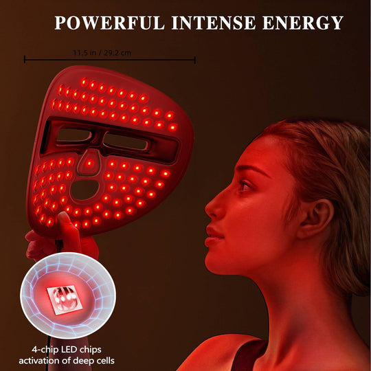 LED Face Mask Red Light Therapy for Home &amp; Travel Skincare