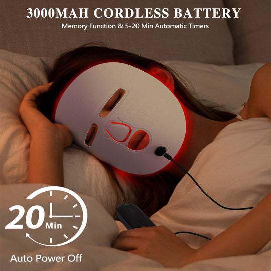 LED Face Mask Red Light Therapy for Home &amp; Travel Skincare