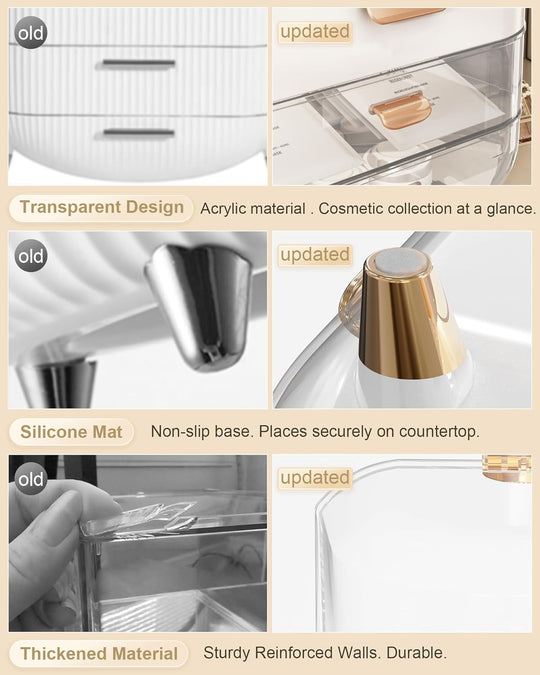 Makeup Organizer with Skincare Holder Acrylic Cosmetic Storage