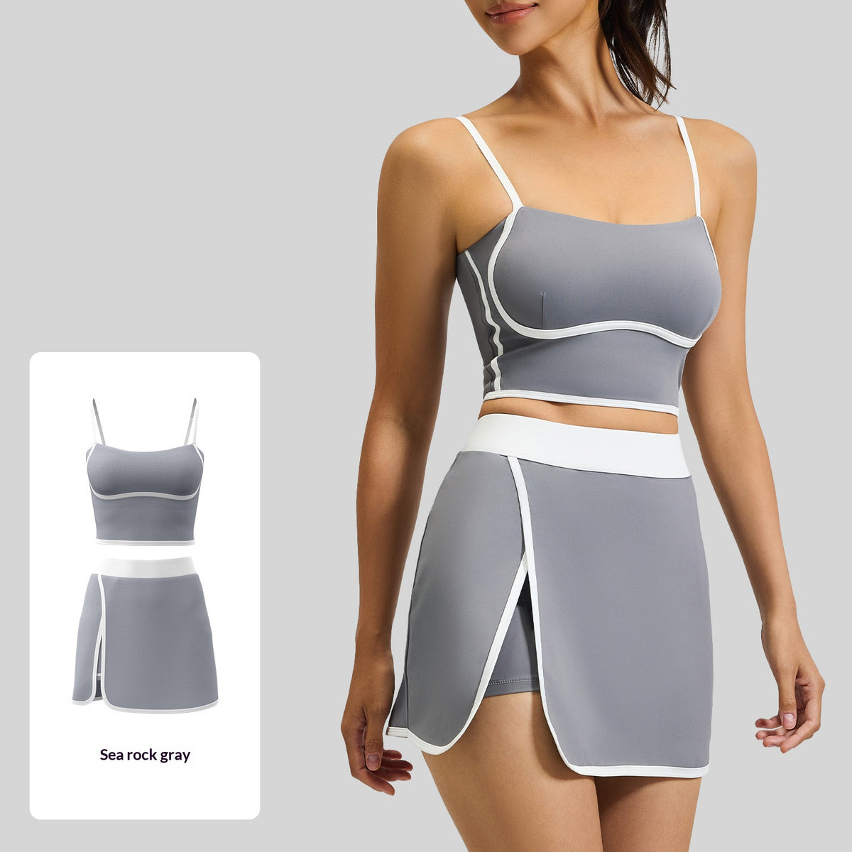 Summer Linear Sports Outfit for Active Young Women