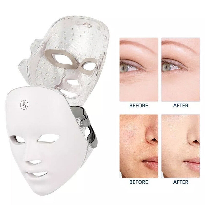 7-Color LED Photon Face Mask for Skin &amp; Neck Rejuvenation