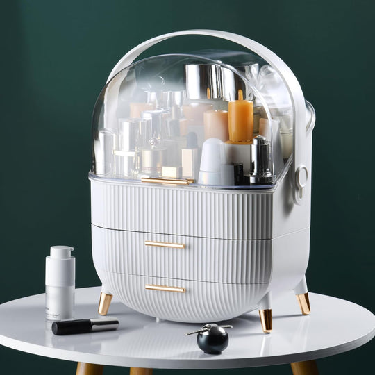Makeup &amp; Skincare Organizer with 2 Drawers &amp; Clear Cover