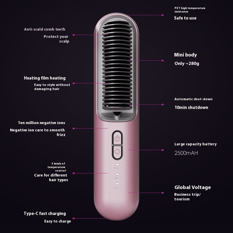 Wireless Straightening Comb – 60 Million Anion Hair Care