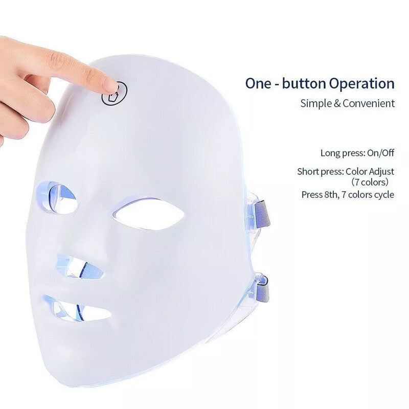 7-Color LED Photon Face Mask for Skin &amp; Neck Rejuvenation
