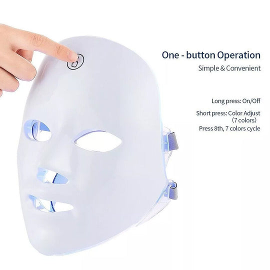 7-Color LED Photon Face Mask for Skin &amp; Neck Rejuvenation