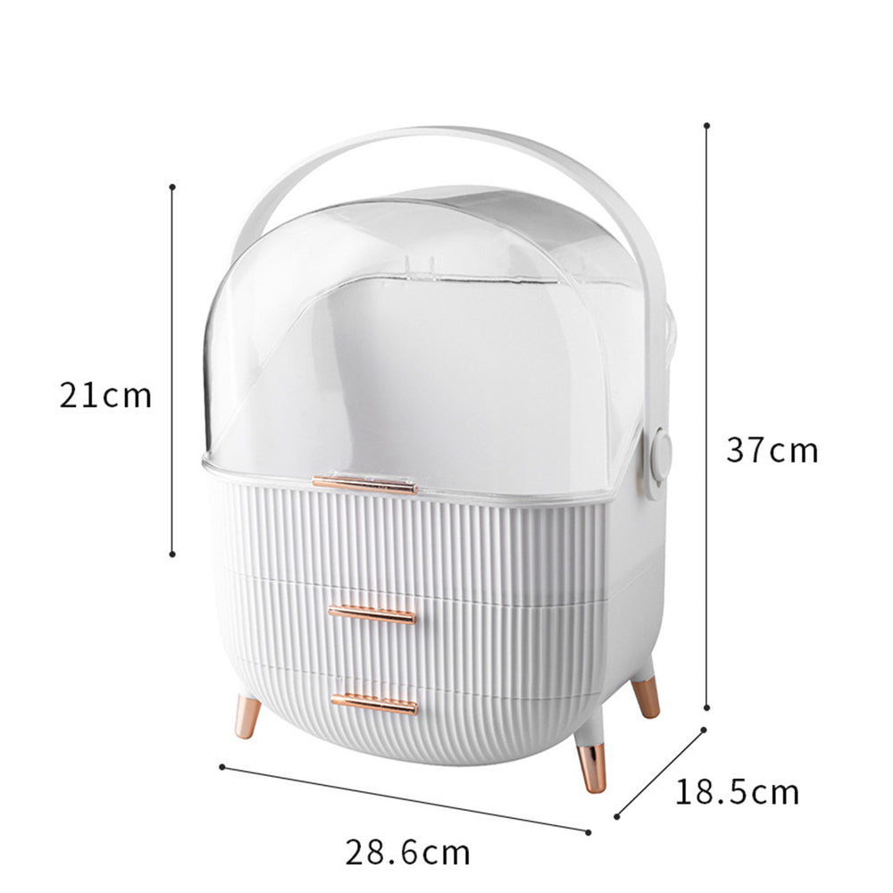 Makeup & Skincare Organizer with 2 Drawers & Clear Cover