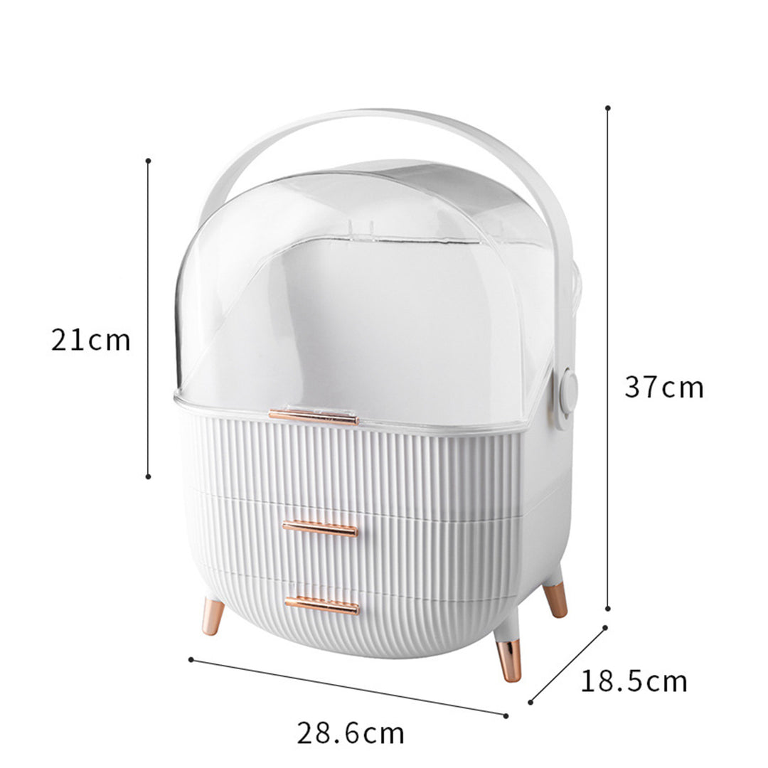 Makeup &amp; Skincare Organizer with 2 Drawers &amp; Clear Cover