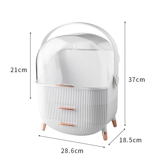Makeup &amp; Skincare Organizer with 2 Drawers &amp; Clear Cover